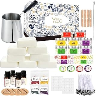 Complete Candle Making Kits for Adults Beginners, DIY Candle Making Supplies Include Soy Wax,Wax Melter,Scents,Dyes,Wicks,Wicks Sticker,Candle Tins & More-Full Candle Maker Set - Arts & Crafts Kits