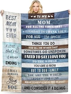 Gifts for Mom, Anniversary Birthday Gifts for Mom, Blanket to Mom from Daughter Son, Presents for Mother's Day,Christmas, Valentines, Soft Flannel Throw Blanket Bed Blanket (50x60)