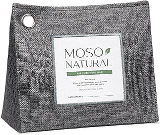 Moso Natural Air Purifying Bag 600g, Premium Charcoal Odor Absorber & Room Deodorizer for Large Spaces — Lasts 2 Years, Bedroom, Basement, Pet Odor Eliminator for Home, Unscented Bamboo Charcoal Bag
