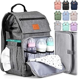 PILLANI Baby Diaper Bag Backpack - Baby Bags for Girls & Boys, Large Waterproof Diaper Backpack - Baby Shower Gifts & Registry Must Haves - Travel Diaper Bags with Changing Pad - Stuff for Newborn