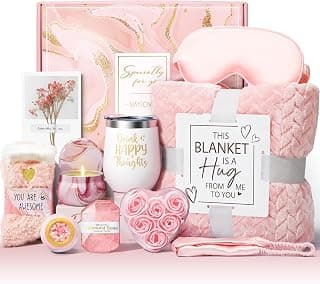 Thinking of You Relaxing Rose Spa Gift Set, Sympathy Bosses Day Gifts for Women Boss lady Her Mom Wife Grandma Friend Sister