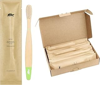 Sea Turtle Plant-Based Bristles, Soft Bamboo Toothbrushes, Individually Sealed for Kids (10 Pack)