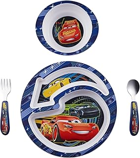 The First Years Disney/Pixar Cars Dinnerware Set - Toddler Plates and Toddler Utensils - 4 Count