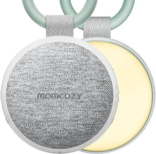 Momcozy Portable Sound Machine with Night Light, White Noise Sound Machine for Baby, 20 Soothing Sounds, Sound Therapy, Long-Lasting Power, Timer, Clips on Stroller, Baby Shower Gifts