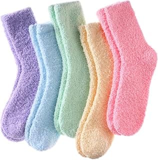 Womens Fuzzy Socks Cozy Fluffy Winter Warm Slipper Socks Microfiber Soft Home Sleeping Socks
