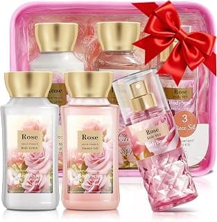 Portable Bath and Body Care Travel Set for Women & Girls, Rose 3PCS Set - Shower Gel, Body Lotion, Body Mist, Personal Body Care Gift Set for Birthday Mother's Valentine's Day Gifts for Her