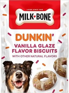 Milk-Bone Dunkin’ Vanilla Glaze Flavor Dog Biscuits, 8 Oz. | Vanilla glaze flavor with other natural flavors, Donut-inspired dog treats