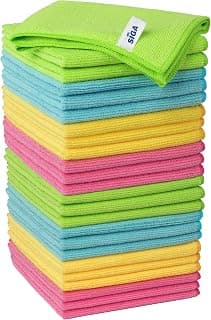 Ultra absorbent and high density, reusable cleaning towels for kitchen, car, glass and household surfaces, color coded cloths