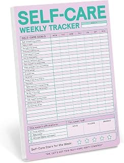 Knock Knock Self-Care Weekly Tracker Pad, Step-by-Step Self-Care Checklist Note Pad (Pastel Version), 6 x 9-inches