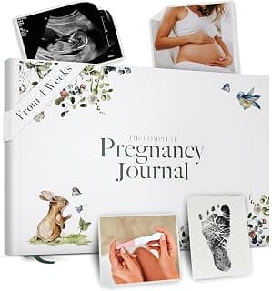 Woodland Pregnancy Journal – Weekly Pregnancy Planner & Scrapbook, Ultrasound Photo Pages, Milestone Trackers & First‑Year Keepsake Book - Pregnant Gifts For New Mom