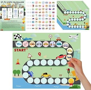 Race Car Potty Aids Calendar, Vehicle Toilet Train Daily Records, Potties Trained Prizes, Kids Girls Toileting Habit Tracking
