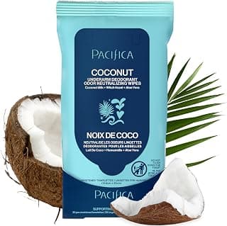 Beauty Coconut Milk & Essential Oils Underarm Deodorant Wipes, Helps Remove Odor, Aluminum-Free, Vegan & Cruelty-Free, 30 Wipes (1-Pack)