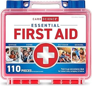 Care Science First Aid Kit, 110 Pieces | Professional Use for Travel, Work, School, Home, Car, Emergency, Survival, Camping, Hiking, and More