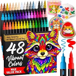 ARTISTRO 48 Acrylic Paint Markers - Paint Pens for Drawing - For Fabric, Rock, Glass, Wood, Molds - Arts & Crafts Gift for Adults, Teens, Kids, Classroom Must Haves & School Supplies