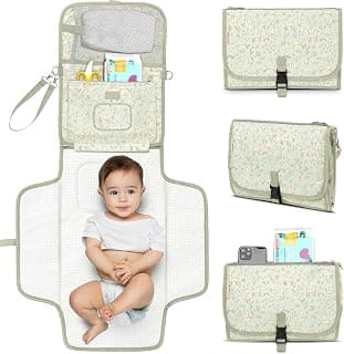 Waterproof, Wipeable, Large, Padded, On The Go, Car, Travel Diaper Clutch Bag, Easy to Use Pockets for Newborn Essential