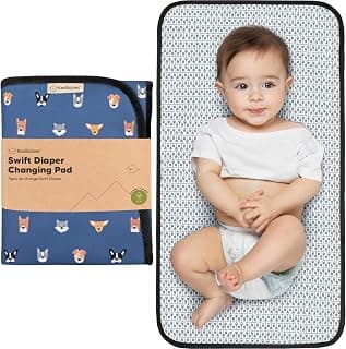 KeaBabies Portable Diaper Changing Pad, Easy Wipe Clean - Foldable Waterproof Baby Changing Mat for Diaper Bag, Compact, Lightweight, 25x13 Newborn, Infant, Baby Changer Travel Essential (Pets & Paws)