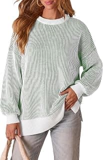 Womens Sweaters Fall 2026 Clothes Oversized Striped Knit Top Winter Outfits