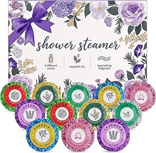 12pcs Aromatherapy Shower Steamers - Relaxation Birthday Christmas Set for Women and Men, Shower Bombs Tablets for Stress Relief and Self Care, Luxury Home Spa
