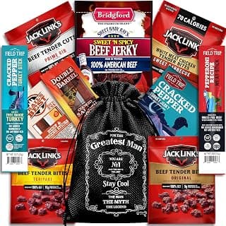 Anniversary Present for Men With Beef Jerky Variety Pack, Present For Dads & Fathers Day, Boyfriend