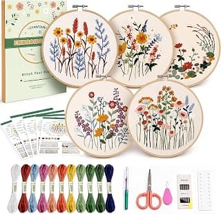 Easy to Learn Floral Embroidery Patterns, Includes Multiple Accessories, Gift for Craft Lovers