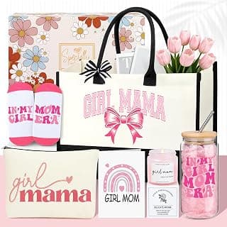JTENGTOP Girl Mom Gifts, Christmas Birthday Gifts for New Girl Mom Mama | Christmas Ideas Gift for New Boy Mom Essentials Care Package Gift Basket Set of 7