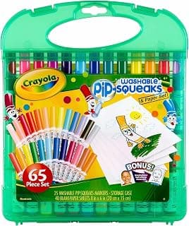 Pip-Squeaks Washable Markers 65ct, Coloring Art Supplies for Kids | Market Set, Coloring Set, Drawing Art Supplies for Kids, Spring Craft Kit, Travel Activity, Gifts for Kids