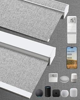 Custom Motorized Roller Shades for Windows Doors, Ultra Quiet Smat Electric Blinds Work with Apple Homekit, Alexa, Google...