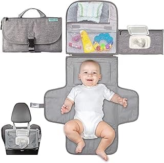 22-In Waterproof Pad, Smart Wipes Pocket, 2 Inner Mesh Pockets, Outer Pocket, Detachable Storage, Carry Straps