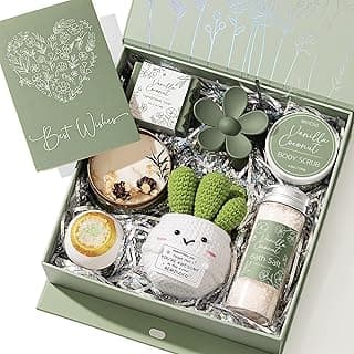 Vanilla Coconut Spa Gifts Home Bath Relaxing Care Package, Thank You Bosses Day Gifts for Women Mom Her Friend Sister Teacher