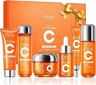 Hidden Gem Find: 6-Piece Hydrating Skincare Set with Vitamin C & Niacinamide, Face Care Kit Includes Toner, Serum, Cleanser, Moisturizer, Eye Cream & Body Lotion | Valentine’s Day Gift for Women