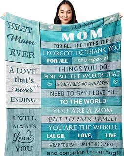 Mothers Day Blanket Gifts for Mom 60”x50”, Mom Birthday Gifts, Gifts for Mother Birthday, Best Mommy Ever Presents, Mother Soft Blanket