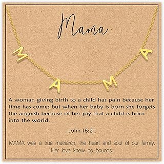 SmileBelle Necklaces for Women as First Mothers Day Gifts, Mama Necklace as New Mom Gifts Gigi Necklace as Gigi Gift Mimi Necklaces as Gift for Mimi First Time Mommy Jewelry for Expecting Mother