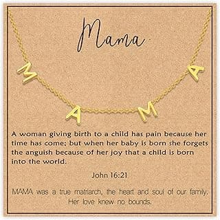 SmileBelle Necklaces for Women as First Mothers Day Gifts, Mama Necklace as New Mom Gifts Gigi Necklace as Gigi Gift Mimi Necklaces as Gift for Mimi First Time Mommy Jewelry for Expecting Mother