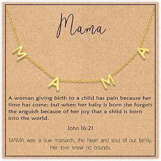 SmileBelle Necklaces for Women as First Mothers Day Gifts, Mama Necklace as New Mom Gifts Gigi Necklace as Gigi Gift Mimi Necklaces as Gift for Mimi First Time Mommy Jewelry for Expecting Mother