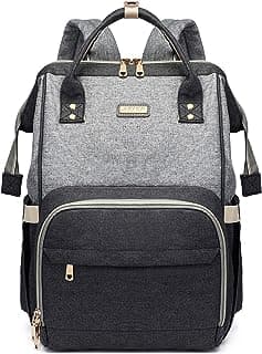 GAIVP Diaper Bag Backpack for Women, Baby Bags for Girls,Diaper Bag with Changing Pad, and Insulated Pockets (Dark Grey +Light Grey)