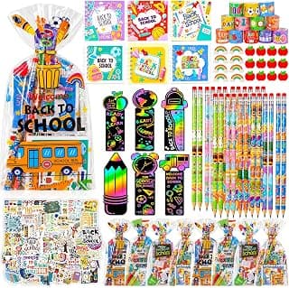 24 Pack Back to School Gifts for Students, Classroom Welcome Gift Set with Stationery Supplies, First Day of School Gifts for Kids, Teacher Rewards and Student Appreciation Favors