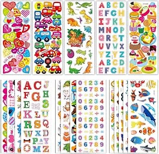 500+ Puffy Stickers,3D Stickers for Kids Toddlers - Cute Stickers Pack,Christmas Crafts Games for Kids,2-4 Year Old Boy Girl Birthday Gift - Christmas Gift for Grandkids,Stocking Stuffers for Kids