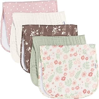 Gerber Baby Boys & Girls Muslin Burp Cloths, Multi Pink Floral, Large Size 20" x 10"