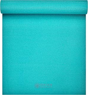 Gaiam Essentials 1/4" Thin (6mm) Yoga & Pilates, Fitness & Exercise Mat with Easy-Cinch Carrier Strap Cusion Support For Fitness and Gym Workouts